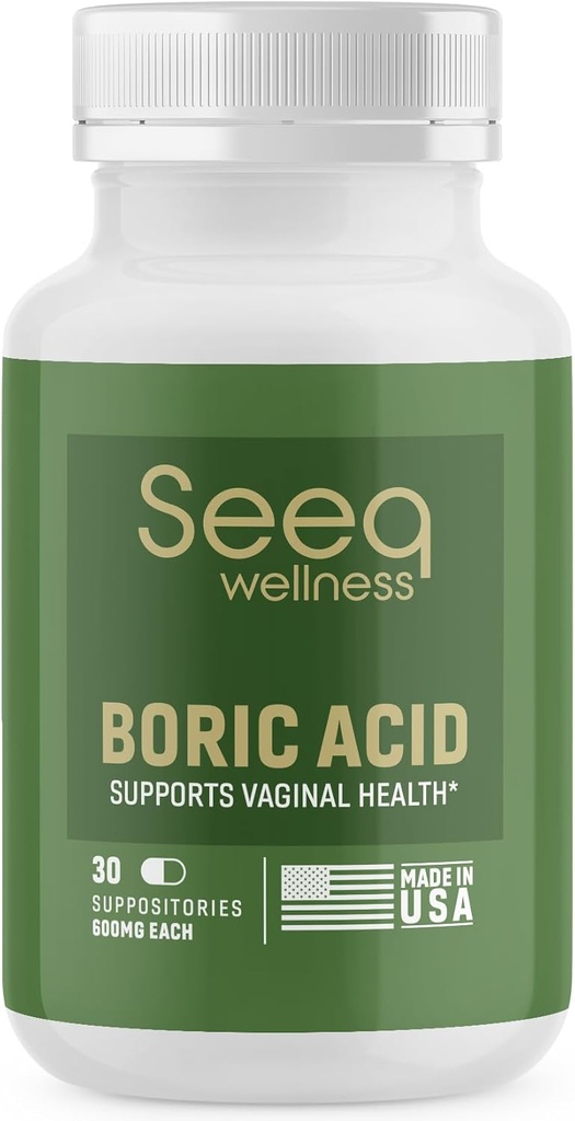Kadınlar için Boric Acid Suppositories - ABD'de Yapılan Odor Control ve Balance Vaginal PH'ı Destekleyin - 30 Kont