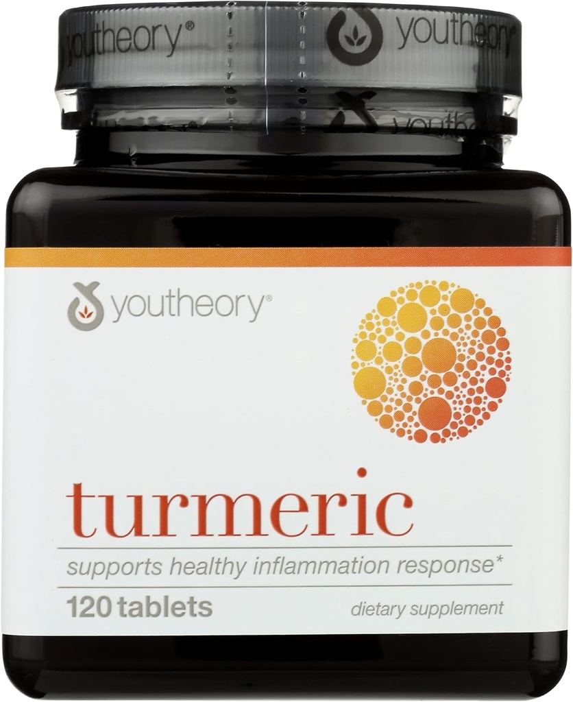 Youtheory Turmeric Advanced Diyetary Supplement, Sağlıklı Inflammation Response, 120 Tablets