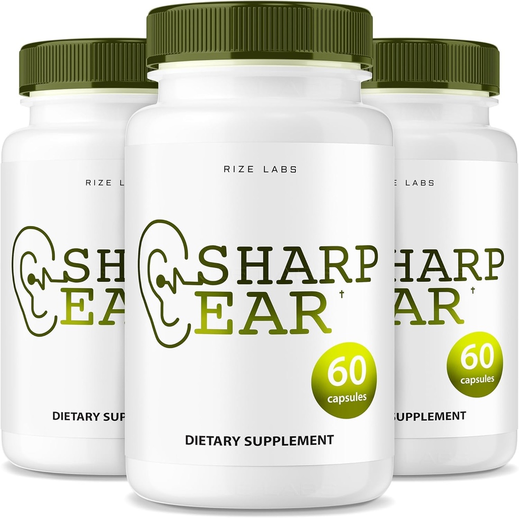 Laboratuvarları Sharp Ear Capsules, Pills for Clear Hear, Supplement to Restore Ed Sağlık, Gelişmiş Formula maksimum Güçlü - 3 (180 Capsules) Paket