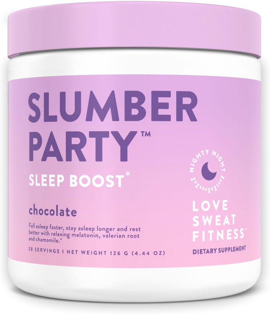 Love Sweat Fitness Sleep Boost Toz | Slumber Parti Çikolatası | Uyku, Destekler Kas Kurtarma | Vegan, Gluten Free, Non-GMO | 28 Servisler