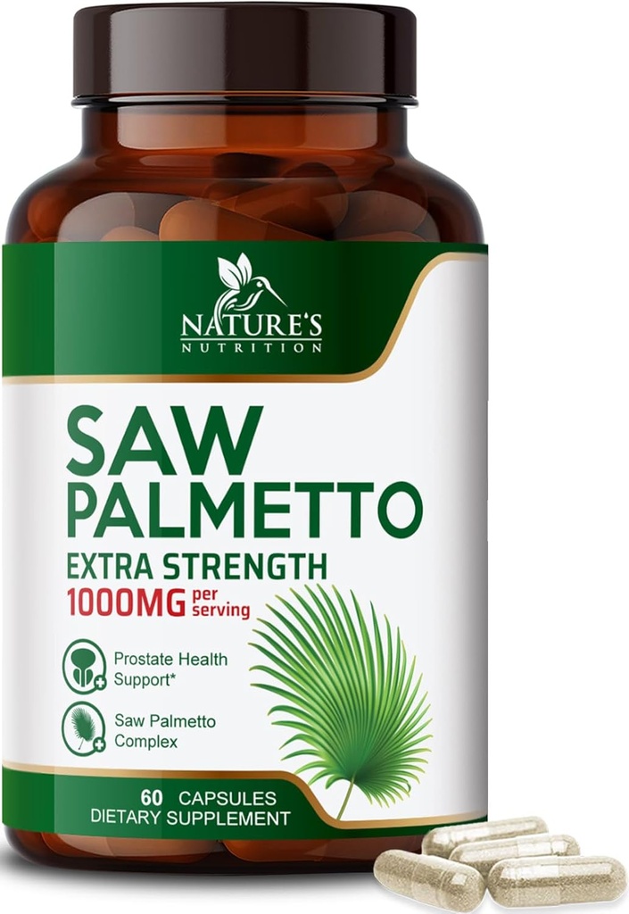 Erkekler için Palmetto - 3X Güçlü Prostate Health Supplement - Herbal Extract Supplement - Prostate Supplements for Men's Health Support, Prostate Urinary & Hair Health Support - 60 Capsules