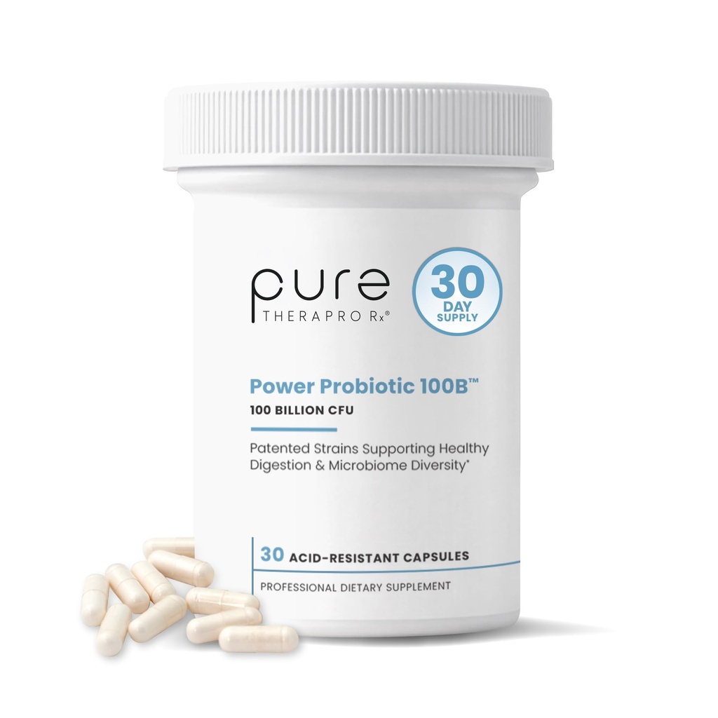 Saf Therapro Rx Power Probiyotik 100B | 30 Asit Dayanıklı Kapsüller - 1 Ay Supply | 4 Proven Strains 100 Milyar CFU | Flora Balance & Digestion | NO Refrigeration Required | Non-GMO | Zero Fillers