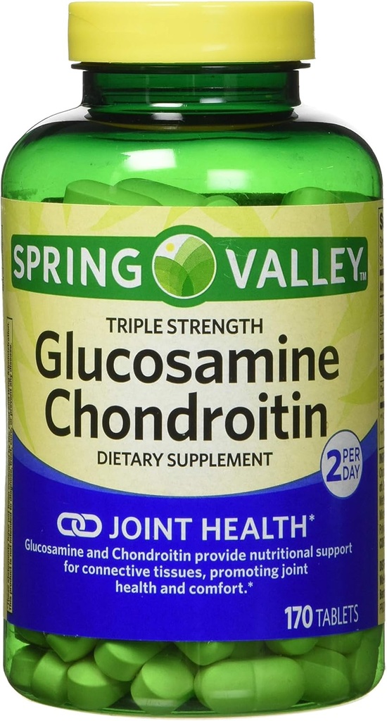 Spring Valley - Glucosamine Chondroitin, Triple Strength, 340 Tablet, Twin Pack