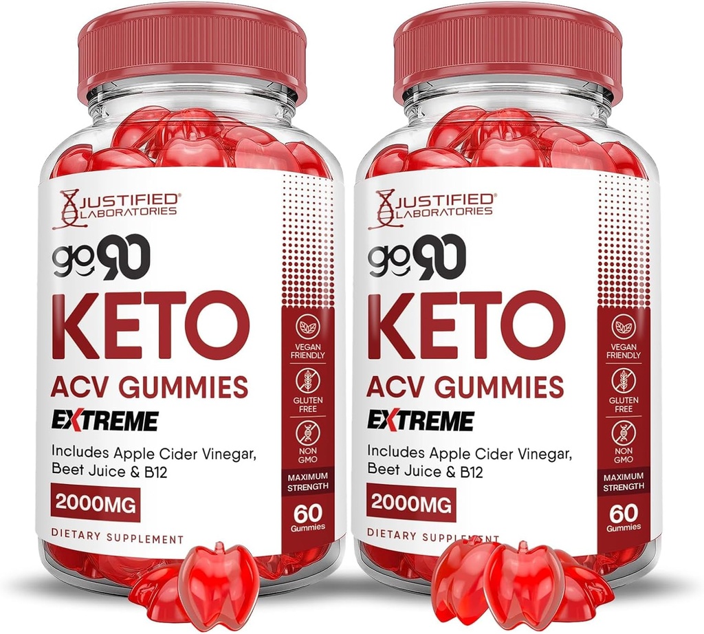 Justified Laboratories (2 Pack Go 90 Chem ACV Gummies Extreme 2000MG Go90 Chem Gummies Apple Cider Vinegar Formulated with Pomegranate Beet Juice B12 Vegan Non GMO 120 Gummys