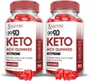 Justified Laboratories (2 Pack Go 90 Keto ACV Gummies Extreme 2000MG Go90 Keto Gummies Apple Cider Vinegar Formed with Ρόδι σε σκόνη χυμού τεύτλων B12 Vegan Non GMO 120 Gummys