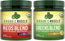Βιολογικός Μυϊκός Vegan Πράσινοι και Κόκκινοι Superfood σκόνη - USDA Βιολογικός & Plant Based Red Juice & Green Juice Powder Bundle for Energy, Focus, Digestion & Immune System - Non GMO 30 Υπηρεσίες