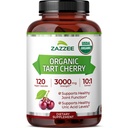 Zazzee USDA Organic Tart Cherry 10:1 Extract, 3000 mg Δύναμη, 120 κάψουλες Vegan, 4 μήνες προσφοράς, Standardized, συμπυκνωμένο εκχύλισμα 10X, 100% χορτοφάγοι, πιστοποιημένοι οργανικοί, όλα-φυσικά και μη-ΓΤΟ