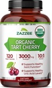 Zazzee USDA Organik Tart Cherry 10:1 Ekstraksiyon, 3000 mg Güçlü, 120 Vegan Capsules, 4 Ay Supply, Standardized, Interd 10X Extract, 100% Vegetarian, sertifikalı Organik, All-Doğal ve Non-GMO