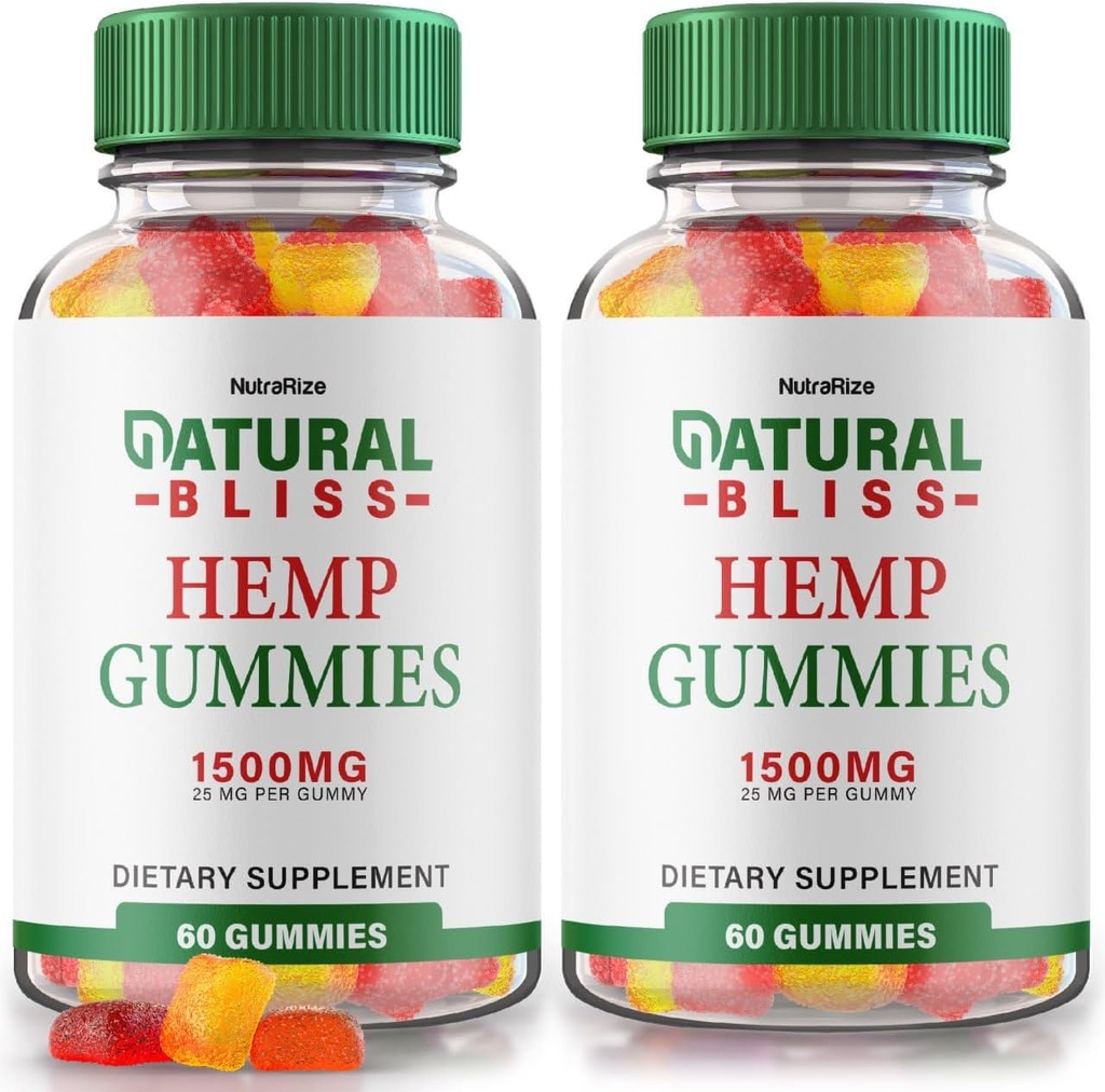 NutraRize ( 2 Natural Bliss Gummies, Hemp Supplement for Tranqutitude, A Daily Indulgence of Relaxation and Focus, NaturalBliss Yorumlar (120 Gummies)
