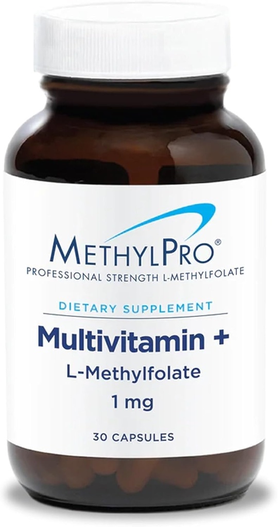 MethylPro Multivitamin + 1 mg Methylfolate - Iron Free Multivitamin for Women & Men with Vitamin A, C, Minerals, Methylated B Complex, Multi Vitamin Without Iron - 30 Capsules