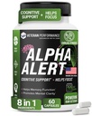Alert Alpha – Veteran Ιδιοκτησία Συμπληρώματα εγκεφάλου για τη μνήμη και την εστίαση – Third-party tested, Dairy & Gluten-free Nootropic Memory Συμπληρώματα - 60 κάψουλες λαχανικών