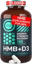 WILD FUEL 3.000 mg HMB Supplement Plus Vitamin D3 - Kas Büyüme, Güçlü, Hızlı İşout Recovery HMB Supplements for Men and Women -dis Beta-Hydroxy Beta-Methylbutyrate - 180 Capsules