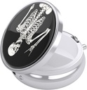 Nipichsha Pill Box, Küçük Pill Case for Purse & Pocket, Cute Travel Medicine Organizer, Portatif Tıp Konteynerleri Vitaminleri, İlaçları, Fish Oil & Supplement, Human Skeleton