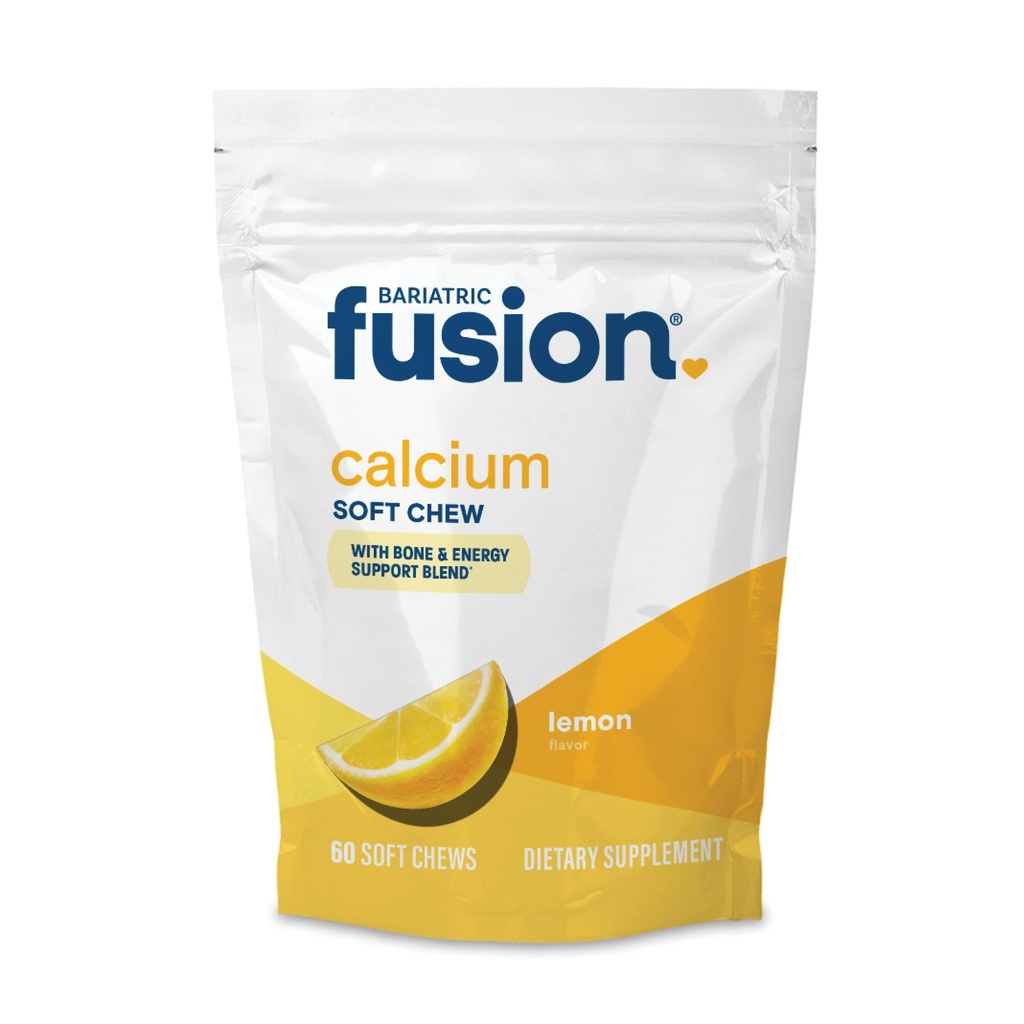 Bariatrik Fusion Bariatrik Kalsiyum Supplement Chews | Vitamin D3 Bariatrik Vitamini | Sugar Free Chewable | 500 mg | Limon | 60