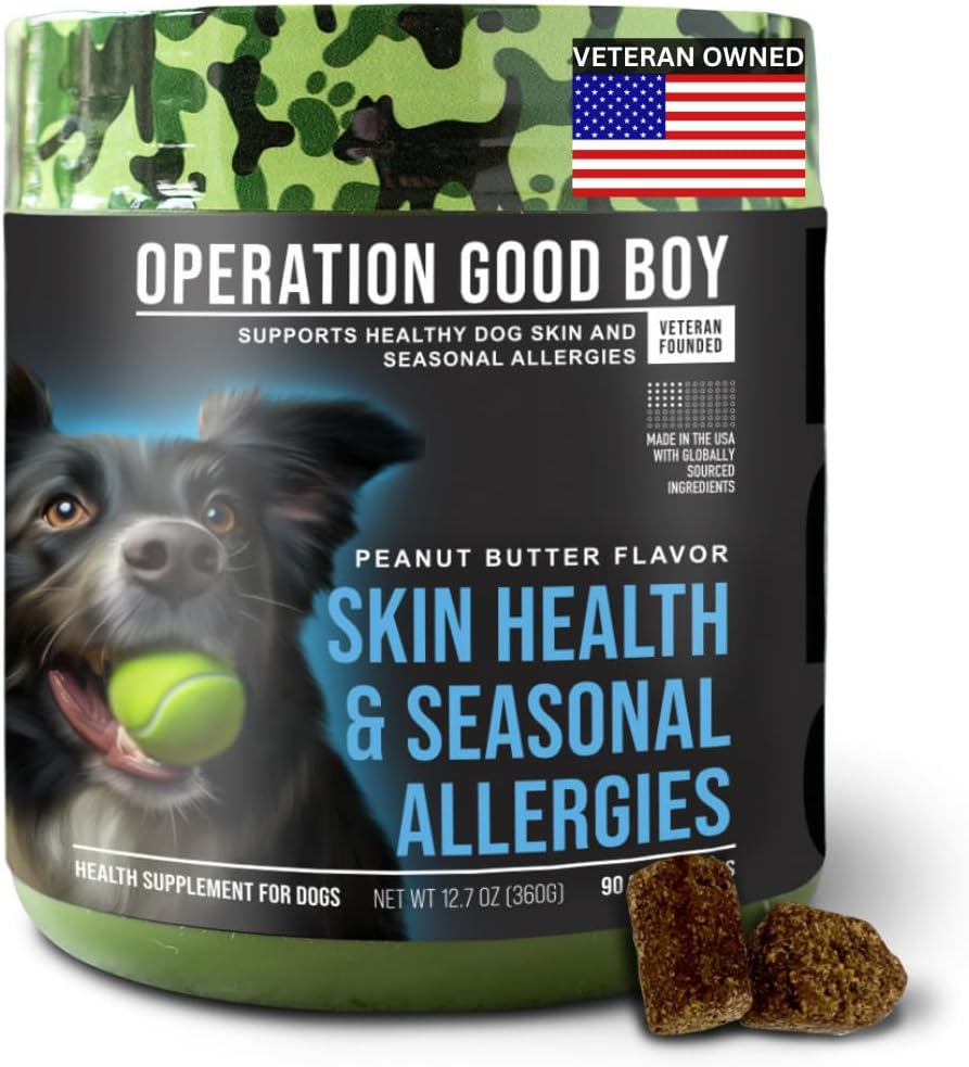 O.G.B. Good Boy - SRE: Skin/Coat/Allergy Supplement for Pets - 90 Count Soft Chews - 12.7 oz - Made Natural Materialss - Gazi Owned