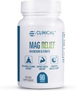 Clinical Effects Mag Relief Magnesium Supplement - 275mg Pure Magnesium Glycinate Capsules - 90 Magnesium Capsules - Quality Magnesium for Cramp Defense, Bone, Muscle and Nerve Support - USA Made