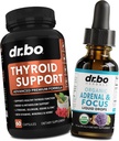 Tiroid Desteği ve Adrenal Focus Drops - Tiroid Tamam Kompleksi L-Tyrosine Selenium Iodine & Organik Adrenal Destek Supplements Focus Liquid Drops - Natural Brain and Memory Fatigue Dikkat