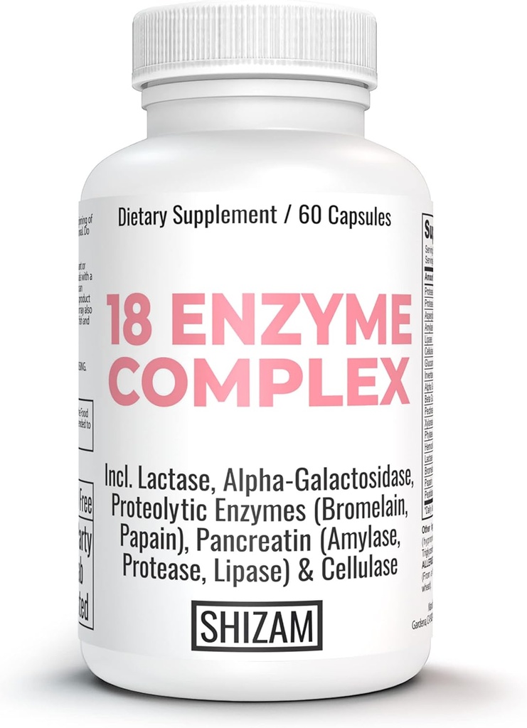 IBS Postbiyotiks Digestive Enzyme-s w Lactose Alfa-Galactosidase Pancreatic Amylase Lipase Pro Cellulase Bromelain Papain | Capsules Pills | Diarrhea Constipation Bloating Relief Supplement-s