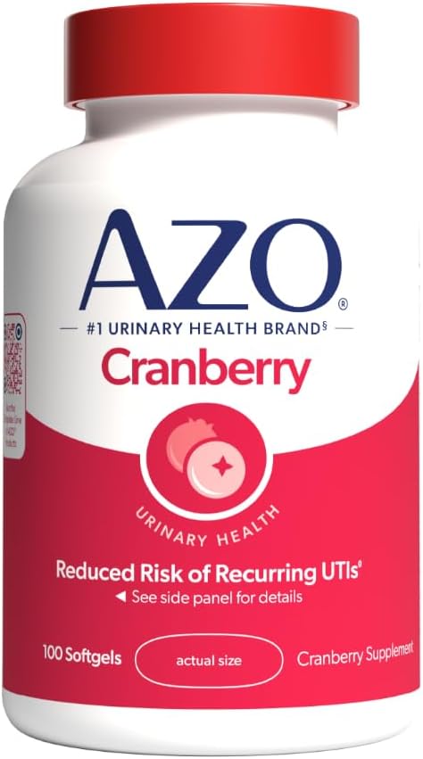 AZO Cranberry Supplement, Tempd Whole Fruit Cranberry Toz ile Temizliğe yardım etmek ve Urinary Tract*, Sugar Free Cranberry Pills, Non-GMO, 100 Softgels