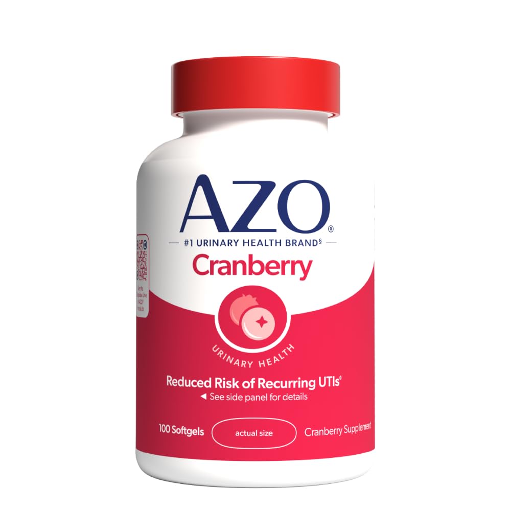 AZO Cranberry Supplement, Tempd Whole Fruit Cranberry Toz ile Temizliğe yardım etmek ve Urinary Tract*, Sugar Free Cranberry Pills, Non-GMO, 100 Softgels