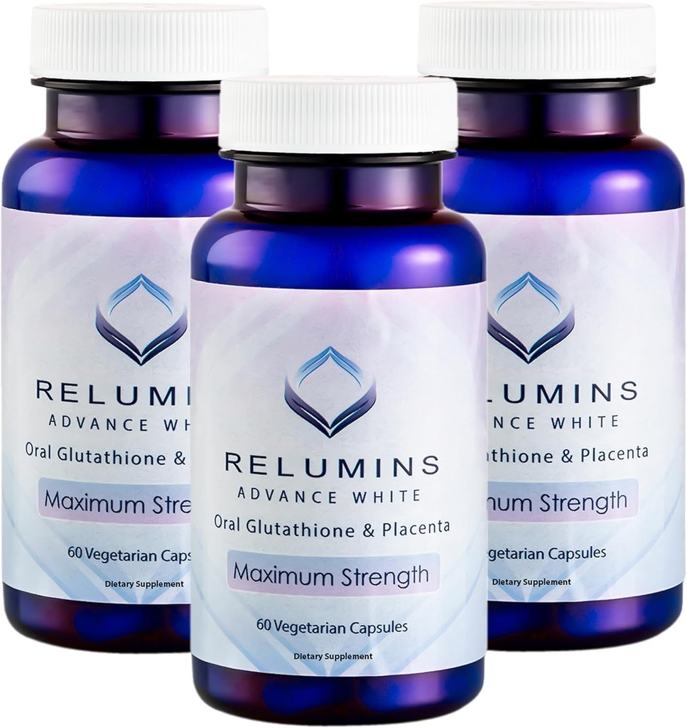 Gelişmiş Beyaz Glutathione Capsules - Max Strength Parlaking Supplement with ALA, Placenta, Rose HIPS & Vitamin C - Fights Oxidative Stress, Supports Collagen & Made in USA - 3 Şişes
