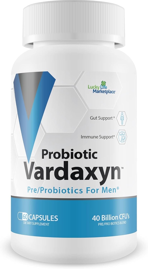Probiotic Vardaxyn - Best Premium Ανδρική Φόρμουλα - Προ/Προβιοτικά για τους άνδρες - Άντρας Προβιοτική Φόρμουλα για να υποστηρίξει την Αντρική Υγεία - Υγεία των Ούρων - Mood - Digestive Υγεία - Ανοσοποιητική Υγεία