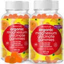 BionerLab Μαγνήσιο Γλυκινικό Μασώμενα Gummies (600mg) για Παιδιά & Ενήλικες Γυναίκες Ανδρες - Vegan Complex with Calcium Pastium Vitamin D B6 L-Theanine - Ζάχαρη & Χωρίς Γλουτένη - Πορτοκαλί Γεύση