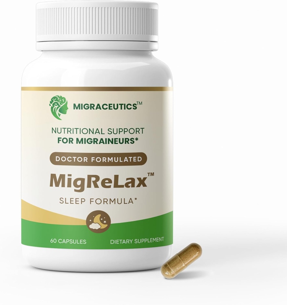 MigReLax - Doktor Formulaed Migraine Relief Supplements - Valerian, Lemon Balm, Passion Flower, Hops - Migraine Headache Support