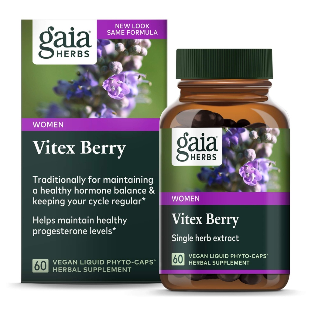 Gaia Herbs Vitex Berry, Chasteberry, Kadınlar için Hormon Dengesi, Vegan Liquid Capsules, Black 60 Count