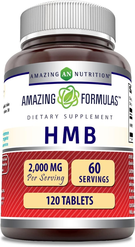 Amazing Formulas HMB (Beta-Hydroxy Beta-Methylbutyrate) Tamam | 2000 Mg Per | 120 Tablet | Non-GMO | Gluten Free | Made in USA