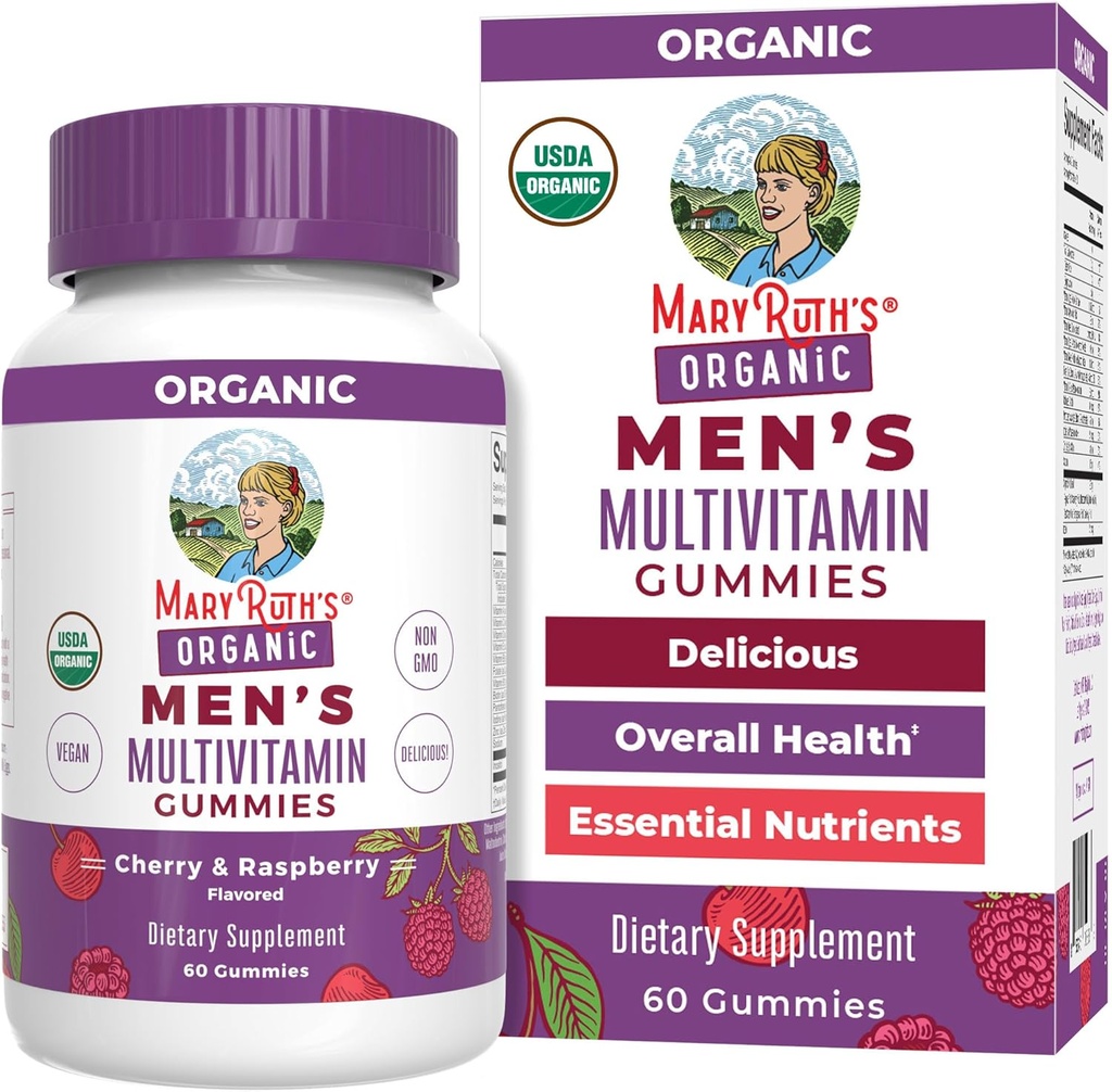 MaryRuth Organics Mens Vitamin Gummy | USDA | Vegan | Günlük Immune Support | Non-GMO | Gluten Free | 60 Count