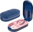 Precise Slicing için Compact Pill XS, Pill XS Splitter, Portre Pill Splitter for Small Tabletler, Vitaminler & Daily Use (Mavi)