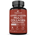 Allsome Wellness Super-Absorb Multi Collagen Pills (Type I II III V X) Organik Herbs & Bioperine - Saç, Skin, Nails - Hydrolyzed Peptides Protein Supplement for Women & Men (90 Capsules)