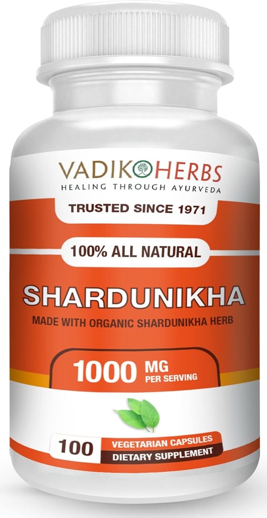 Vadik Herbs sertifikalı Organik Shardunika (Gymnema sylvestre, Gurmar) Toz (100 vegicaps) | Premium Güvenlik Testli Kalite | 1971'den beri Güvendi