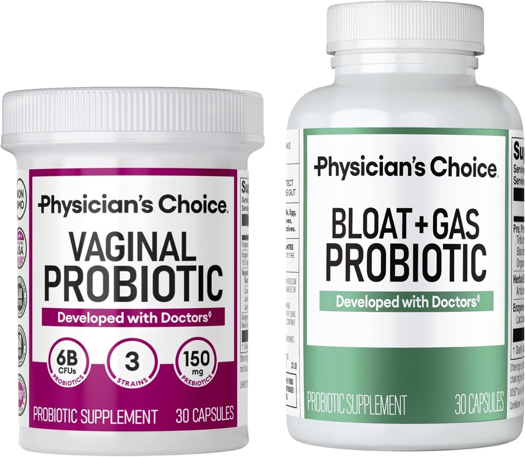 Doktor CHOICE Vaginal Wellness Probiyotik 30ct + Bloat & Gas Probiyotik 30ct - Monthly Relief Combo for Women