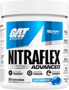 GAT SPORT Nitraflex Advanced Pre-Wortout σκόνη, αυξάνει τη ροή του αίματος, ενισχύει τη δύναμη και την ενέργεια, βελτιώνει την απόδοση της άσκησης, (Blue Raspberry, 30 εξυπηρετούν)