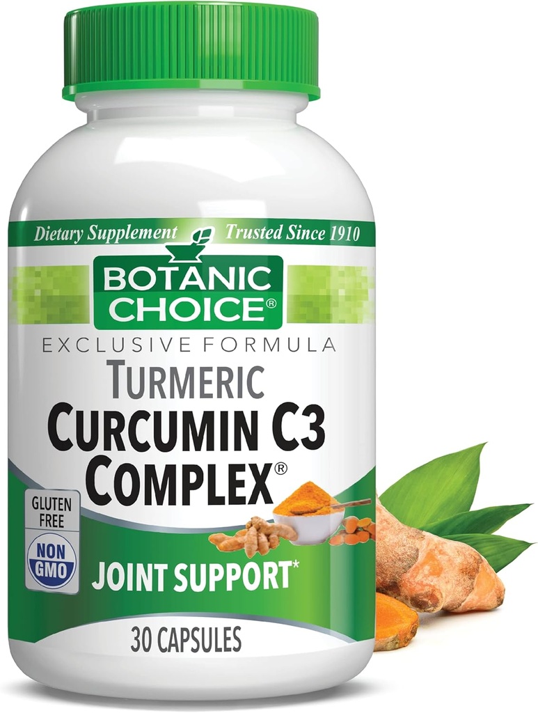 Botanic Choice Curcumin C3 Kompleks with Bioperine - Adult Daily Supplement - 30 Pills