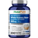 NusaPure White Kidney Beans 30:1 Extract, 800 mg Ισοδύναμο με 24.000 mg 200 Vegan Capses - Bioperine - (Vegan, Non-GMO)