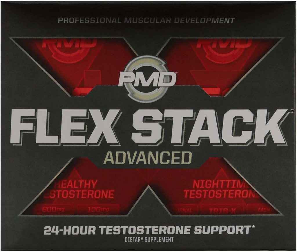PMD Sports Flex Stack Advanced 24 Saat testosteron Stack for Lean Muscle growth, Strength, Recovery, Libido and Restful Sleep - N-Test 600 Advanced / 90 Liquid T-Gels, Z-Test 90 Capsules ...