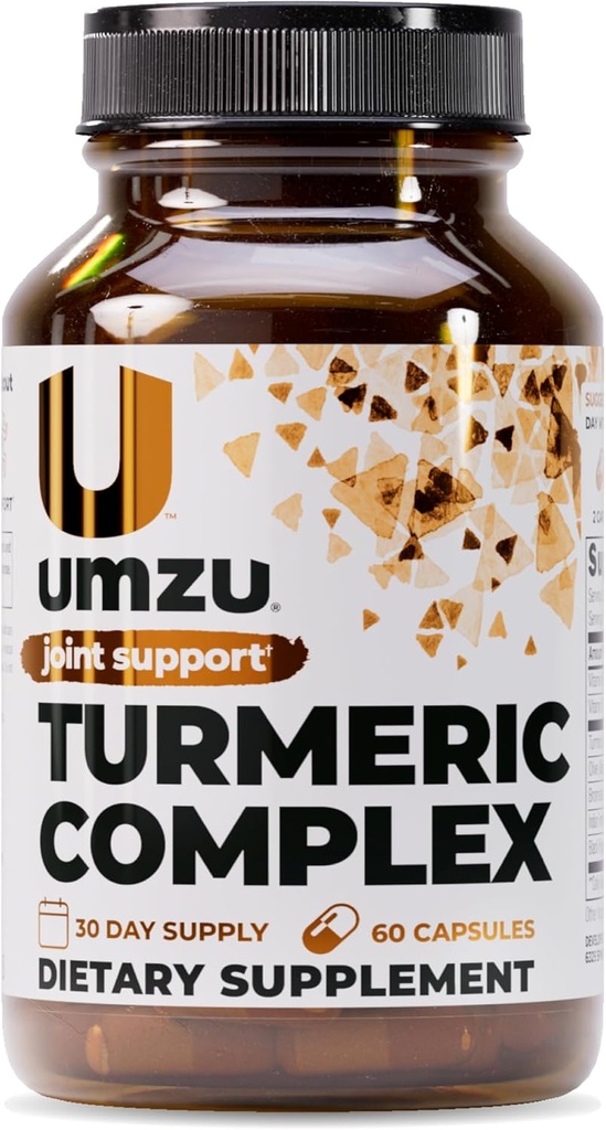 UMZU Turmeric Curcumin Supplement | Ortak Konfor 7 Doğal Malzemeler - Bromelin, Boswellia & BioPerine Black Pepper | Supports Joint Health & Immunity (30 Day Supply | 60 Capsules)