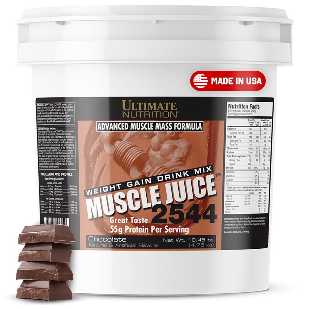 Ultimate Nutrition Muscle Juice, Kilo Mix - Mass Winer Workout Toz for Men & Women - Lean Muscle growth & Immune Support with 55g protein - Chocolate, 10.45lb