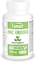 Supersmart - Çinko Orotate Supplement 100 mg per Day (Enhanced Form) - Immune Support - Energy & Metabolism ATM - Mild Acne Pills - Skin Health | Non-GMO & Gluten Free - 60 Vegetarian Capsules