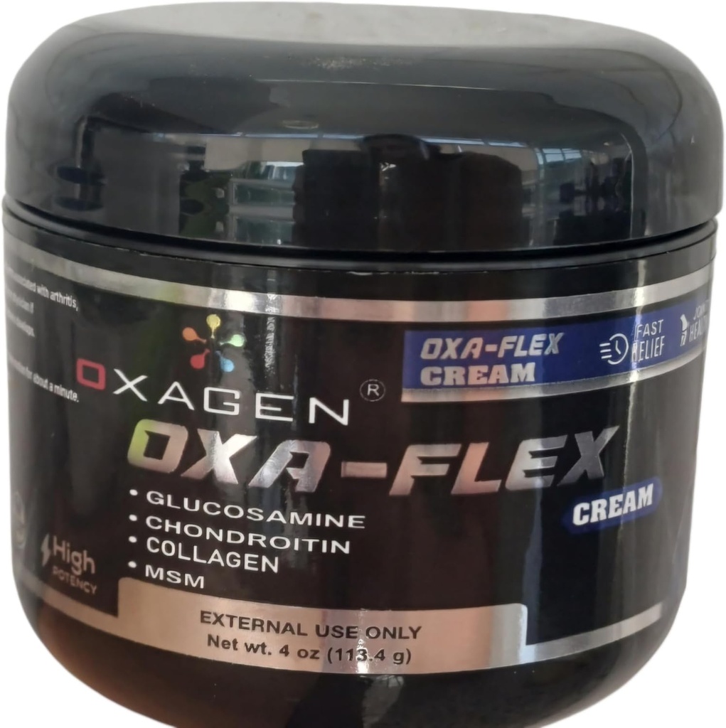 OXA-Flex Glucosamine & Chondroitin Cream with MSM & Collagen | Natural Cream for Men & Women | Soothe Ortak, Bone & Muscle Pains, improve Mobility, Relieve Discomfort & Speed Up Healing - 4 Oz