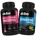 Myo-Inositol & D-Chiro Inositol & Berberine Συμπληρωματικές κάψουλες - Υποστηρίξτε την ισορροπία ορμονών, τακτικός εμμηνορρυσιακός κύκλος, υγεία γυναικών - 1200mg χάπια βερβερίνης για υγιή μεταβολισμό