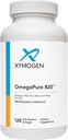 XYMOGEN OmegaPure 820 - Uluslararası Balık Petrol Standartları (IFOS) Beş-Star sertifikalı Balık Petrol - DHA EPA Omega-3 Supplement for Cardiovascular + Bilişsel Destek (120 Small Softgels)