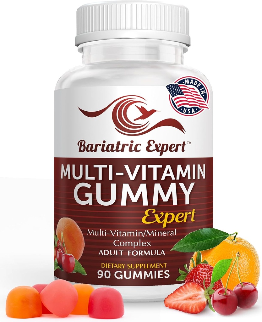 Bariatric Expert Multivitamin Gummies – Fast-Melting Dietary Supplement for Adults Post-Gastric Sleeve and Bypass, Nutritionist Recommended, 90 Count