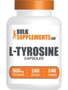 BulkSupplements.com L-Tyrosine 500 mg Capsules - Tyrosine Supplement, Amino Asit Supplement - Gluten Free, 1 Capsule per Service, 240 Capsules (Pack of 1)