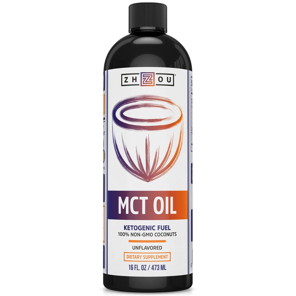 ZHOU MCT Oil : 52862: Λάδι, μη αρωματισμένο (Btl-Plastic) 16oz