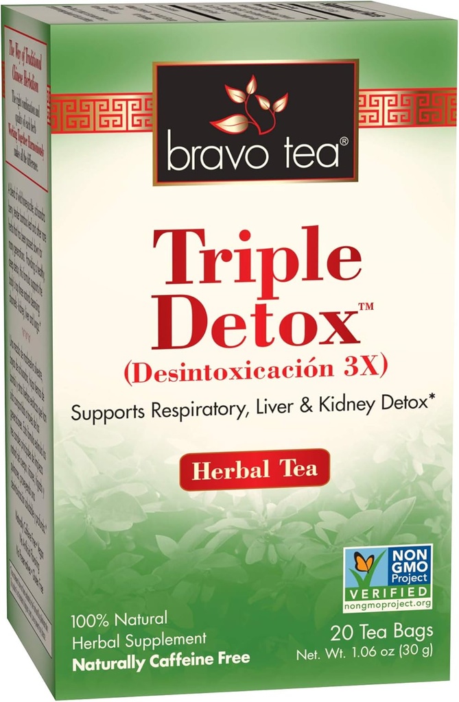 Bravo Tea Triple Detox Herbal Tea Caffeine Δωρεάν, 20 Τσάι Τσάι Τσάι Τσάι Τσάι
