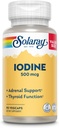 Solaray Iodine 500 mcg, συμπλήρωμα ιωδίου για υγιή υποστήριξη Adrenal και Thyroid, ενέργεια, μεταβολισμός, και εστίαση, ιωδιούχο κάλιο, Vegan, εγγύηση επιστροφής χρημάτων 60 ημερών, 90 υπηρεσίες, 90 VegCaps